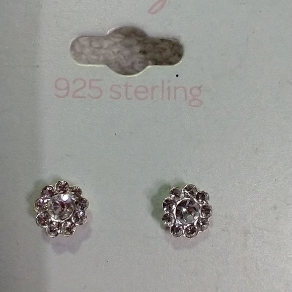 Icing sterling silver cz earrings flower 💐🌹 floral - Picture 4 of 5